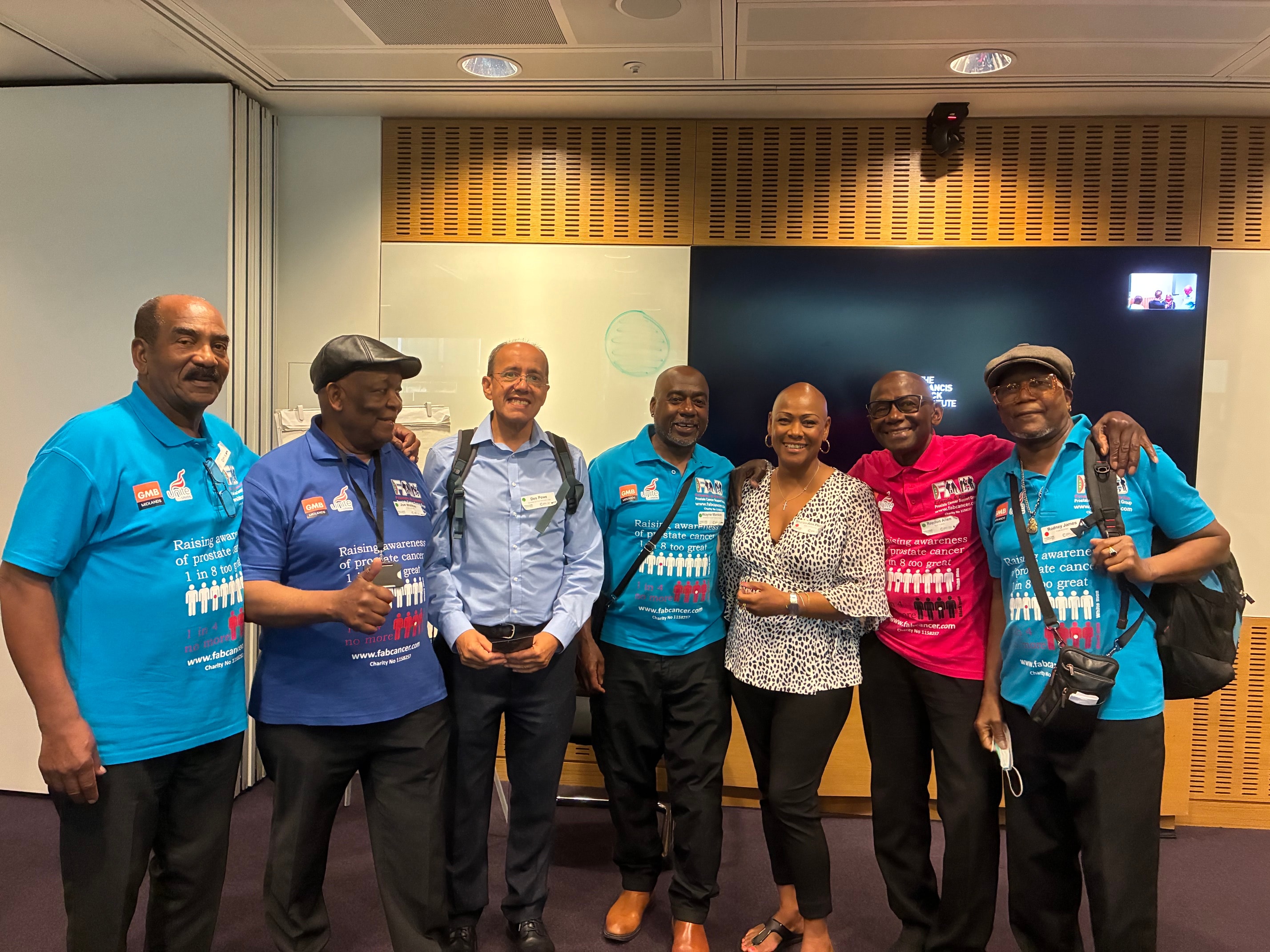 Sharon-Ann Phillips with FAB Cancer prostate cancer awareness group at a healthcare event